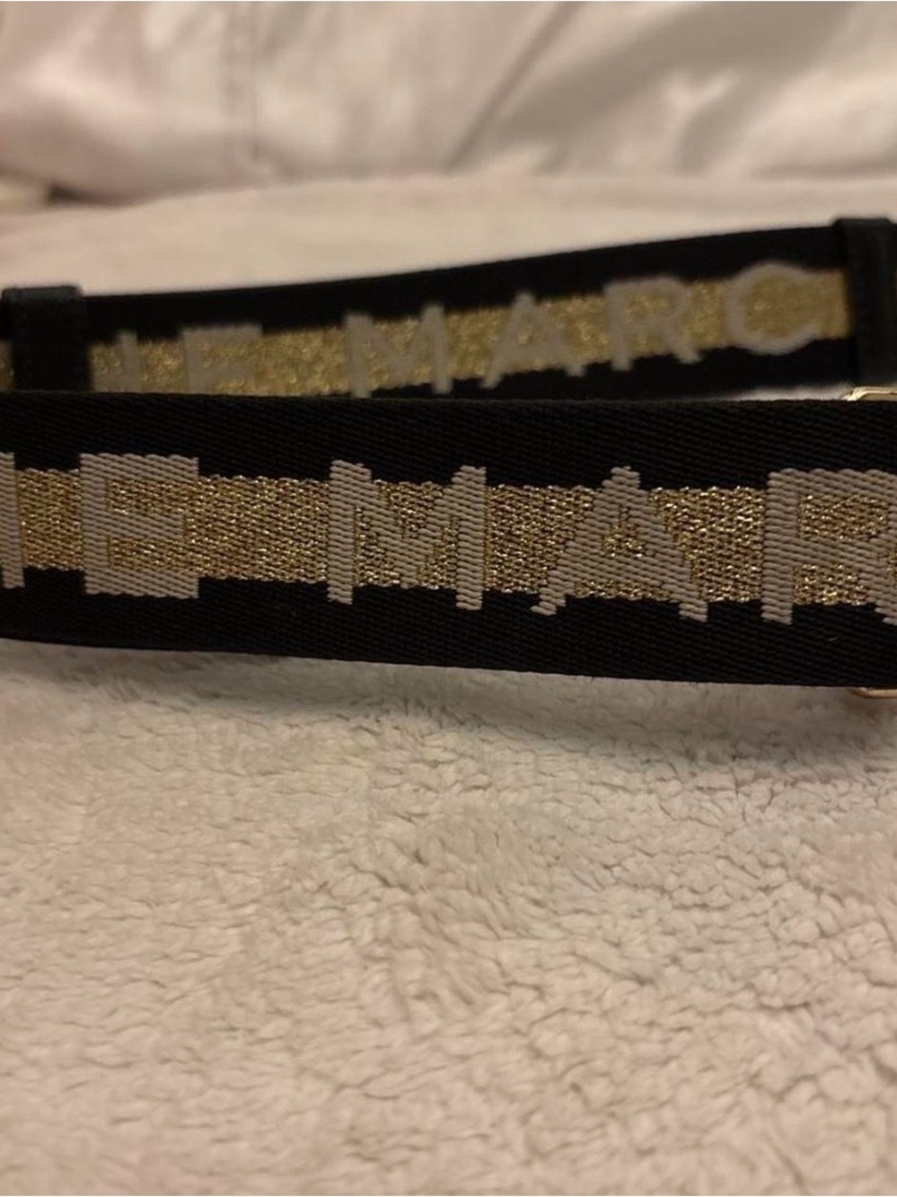 Marc Jacobs Cream Leather Crossbody with Branded Black & Gold Strap - Picture 2 of 6